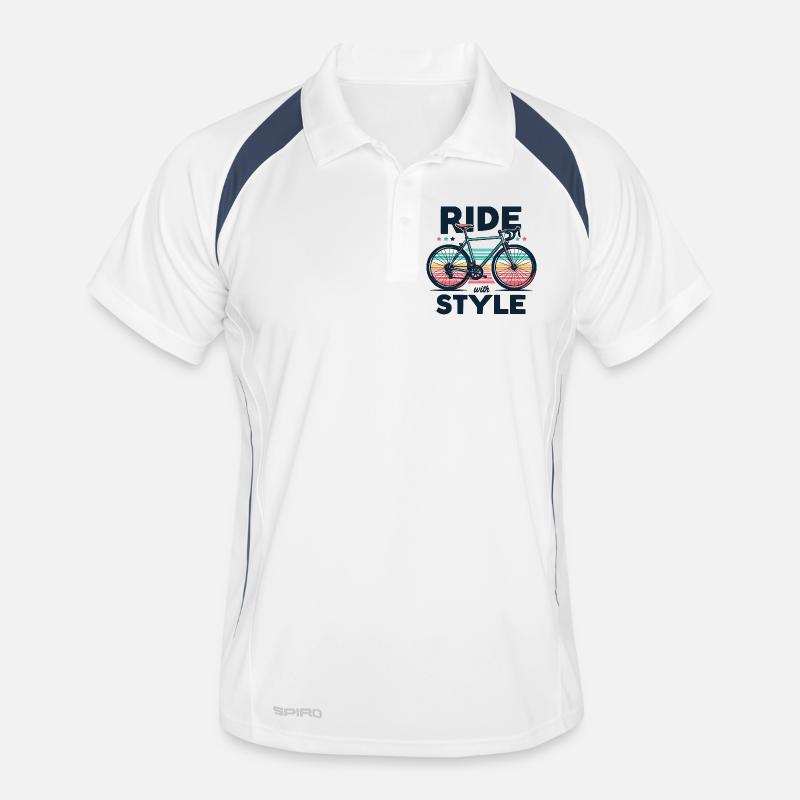 Ride with Style Bicycle Design Men's Polo breathable