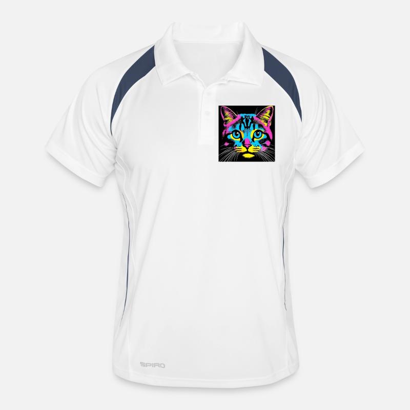 Chat Pop Art Polo respirant Homme