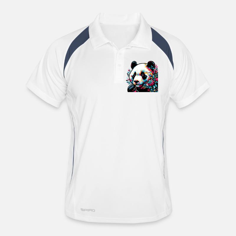 Panda - Polo respirant Homme - blanc/marine