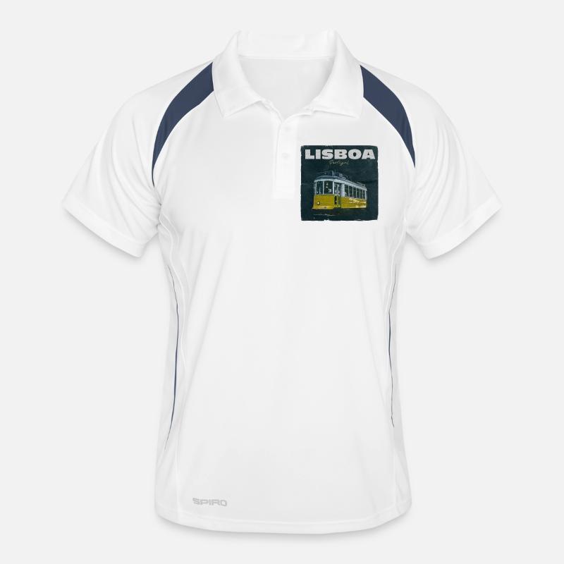 Lisbon Yellow Tram Retro Men's Polo breathable