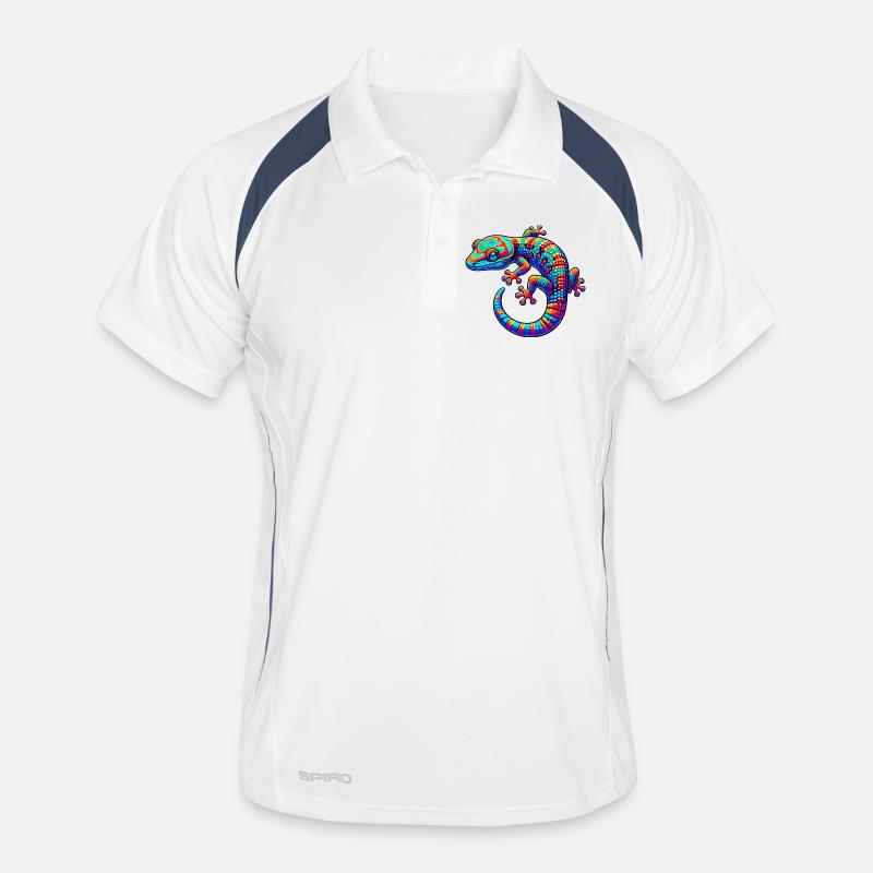 Gecko - Männer Polo atmungsaktiv - Weiß/Navy