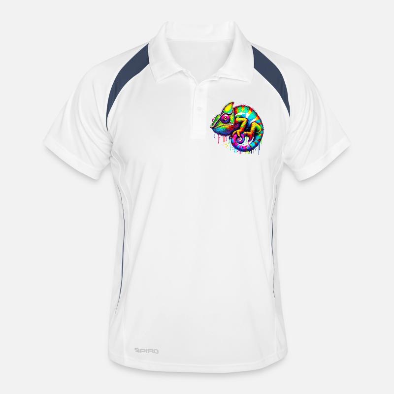 Chamäleon - Männer Polo atmungsaktiv - Weiß/Navy