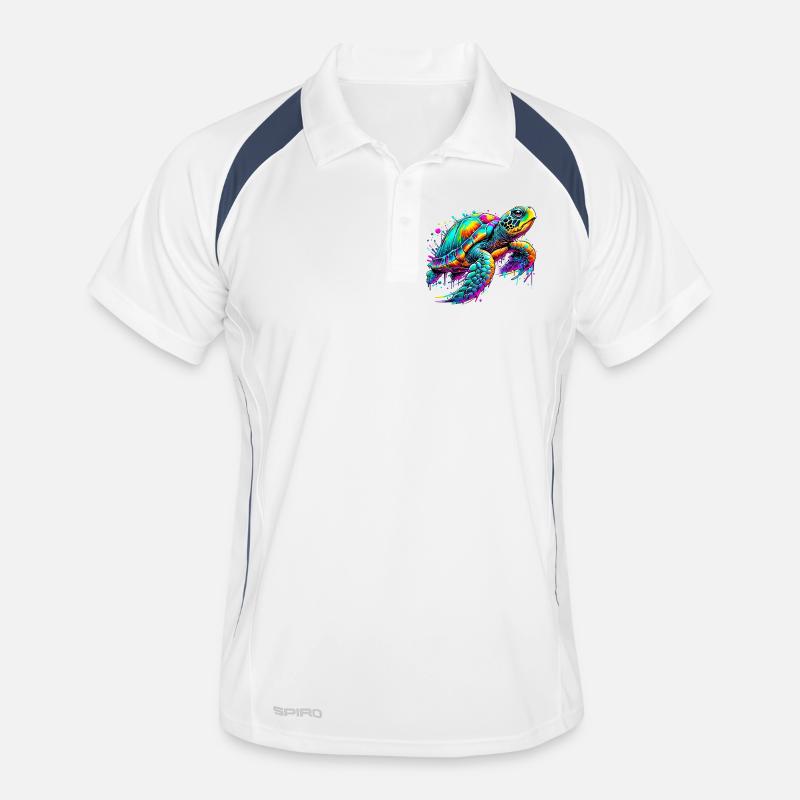 Schildkröte - Männer Polo atmungsaktiv - Weiß/Navy
