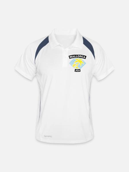 Mallorca – Bachelor party under palm trees - Men's Polo breathable - white/navy - Front