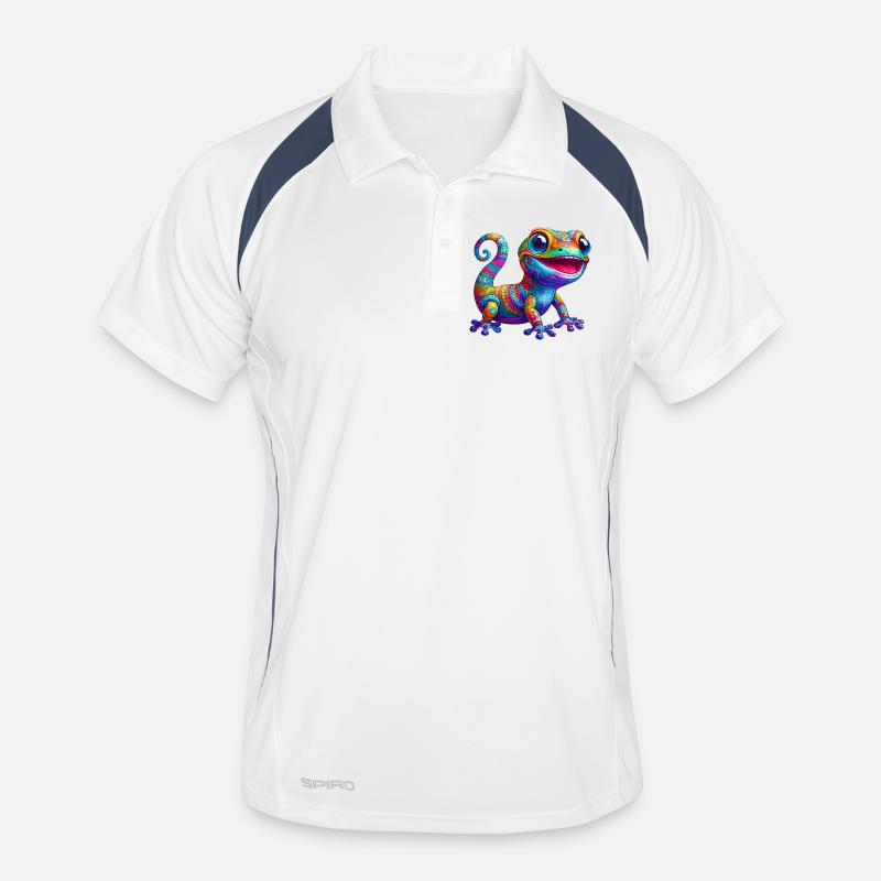 Gecko - Männer Polo atmungsaktiv - Weiß/Navy