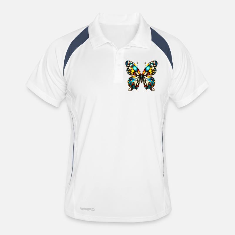 Butterfly - Men's Polo breathable - white/navy