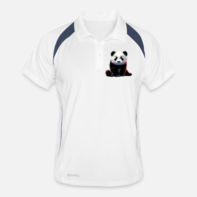 Panda - Men's Polo breathable - white/navy