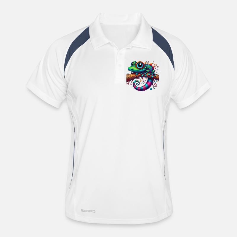 Gecko - Männer Polo atmungsaktiv - Weiß/Navy