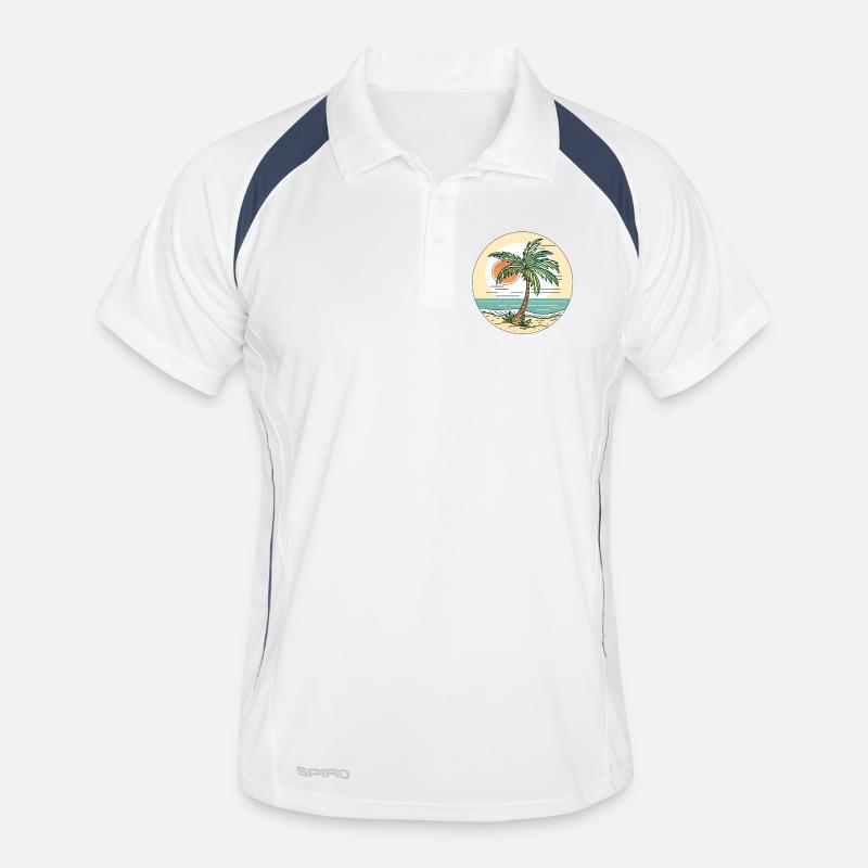 Coucher de soleil sur la plage Polo respirant Homme
