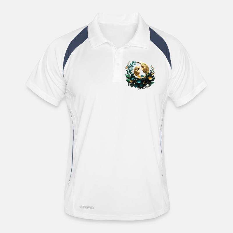 Deux croissants de lune décorés Polo respirant Homme