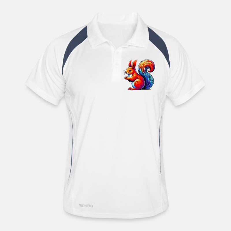 Eichhörnchen - Männer Polo atmungsaktiv - Weiß/Navy