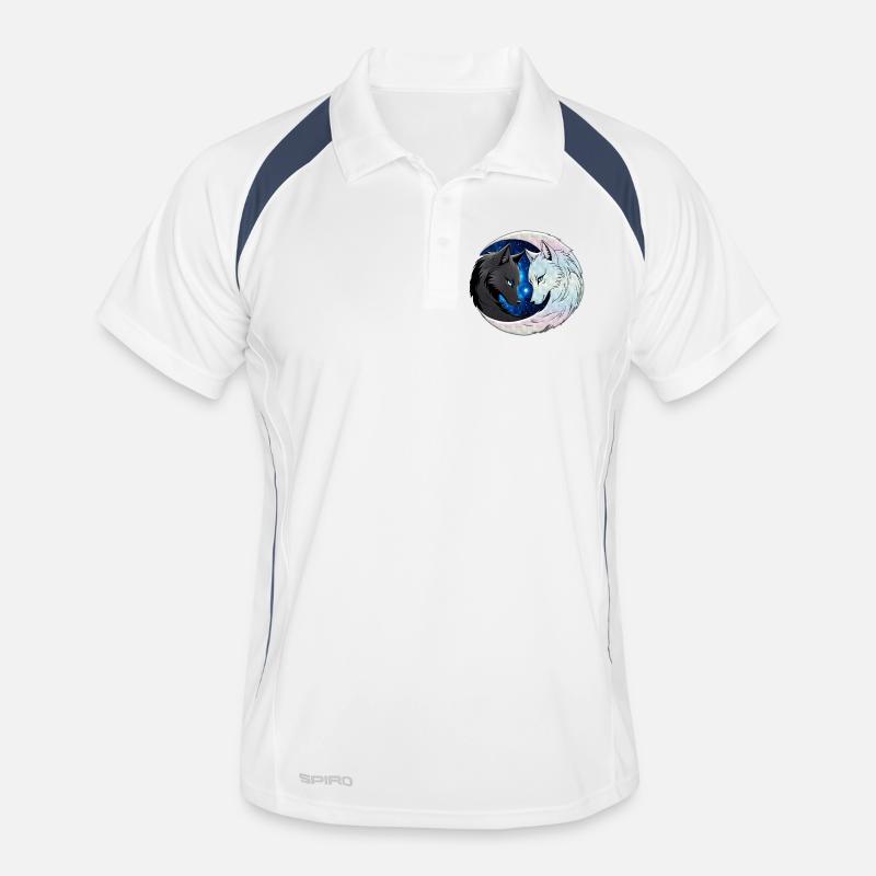 Two majestic wolf heads Men's Polo breathable