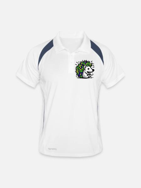 Hedgehog - Men's Polo breathable - white/navy