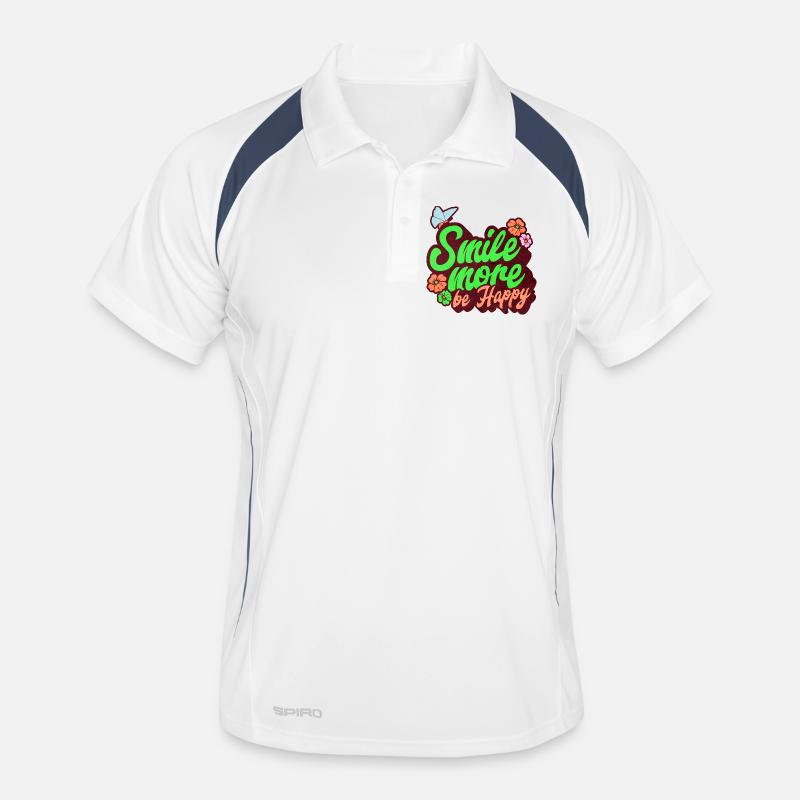 Smile more and be happy, Smile more Men's Polo breathable