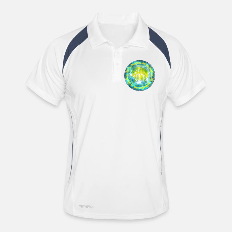 Cyber Techno Design with fluorescent colors Men's Polo breathable