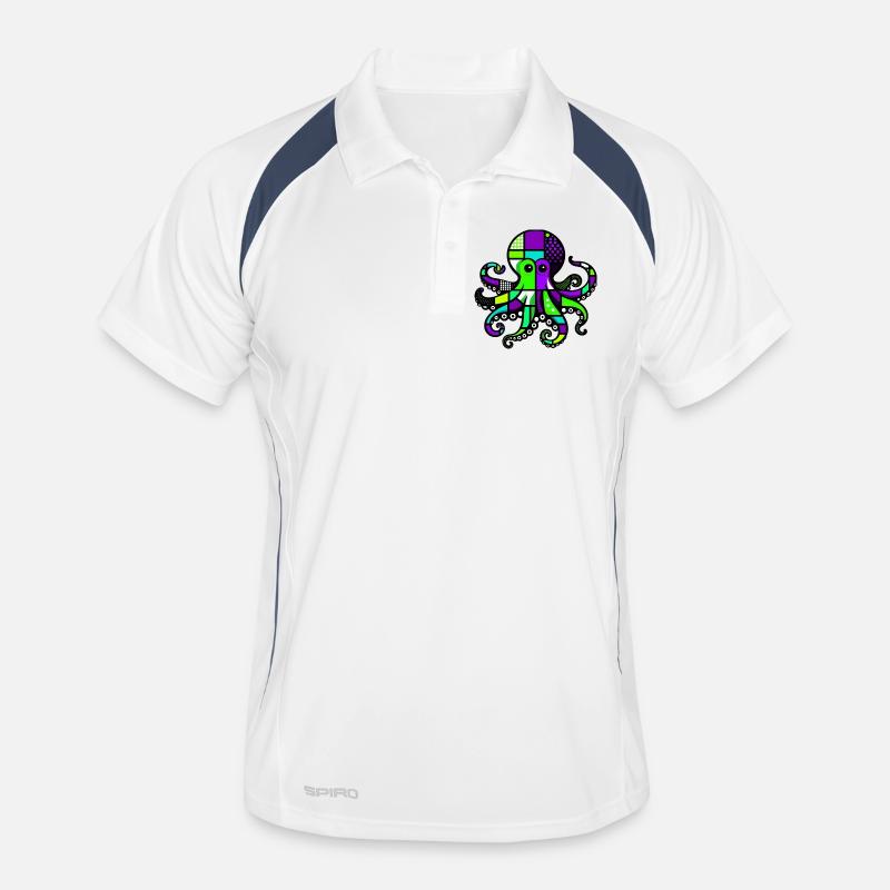 Octopus - Men's Polo breathable - white/navy