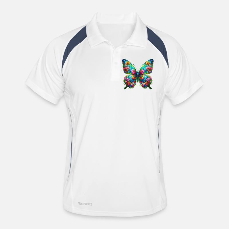 Schmetterling Männer Polo atmungsaktiv