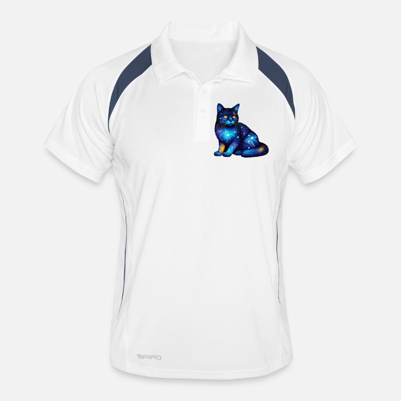 Cat - Men's Polo breathable - white/navy