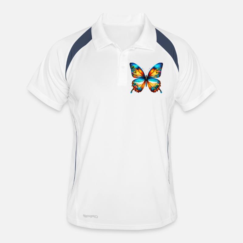 Schmetterling Männer Polo atmungsaktiv