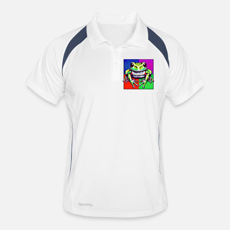 Frosch - Männer Polo atmungsaktiv - Weiß/Navy