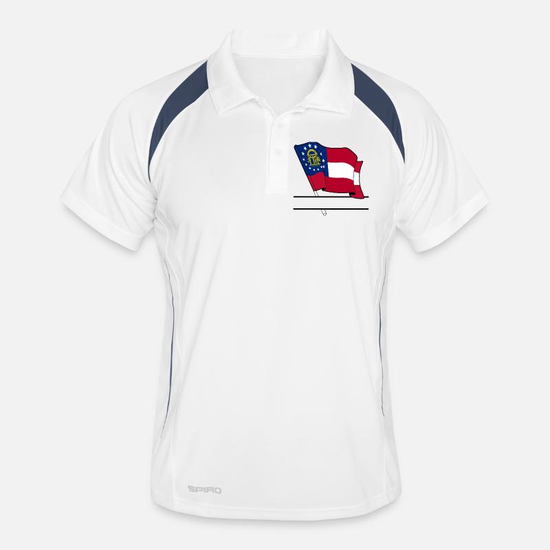 Flag Georgia text banner Men's Polo breathable