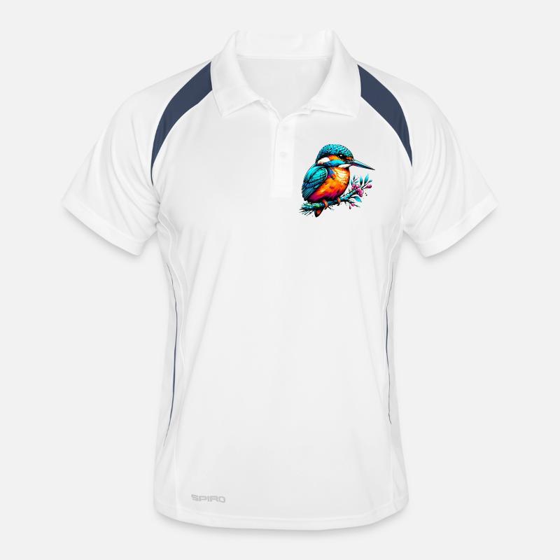 Eisvogel - Männer Polo atmungsaktiv - Weiß/Navy