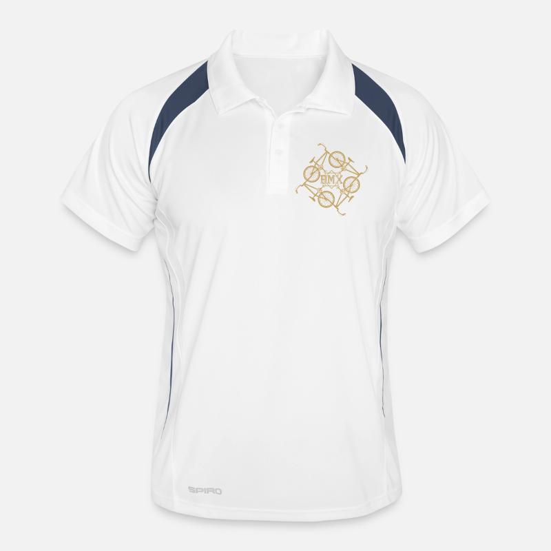 Gold BMX Orbit Pattern Men's Polo breathable