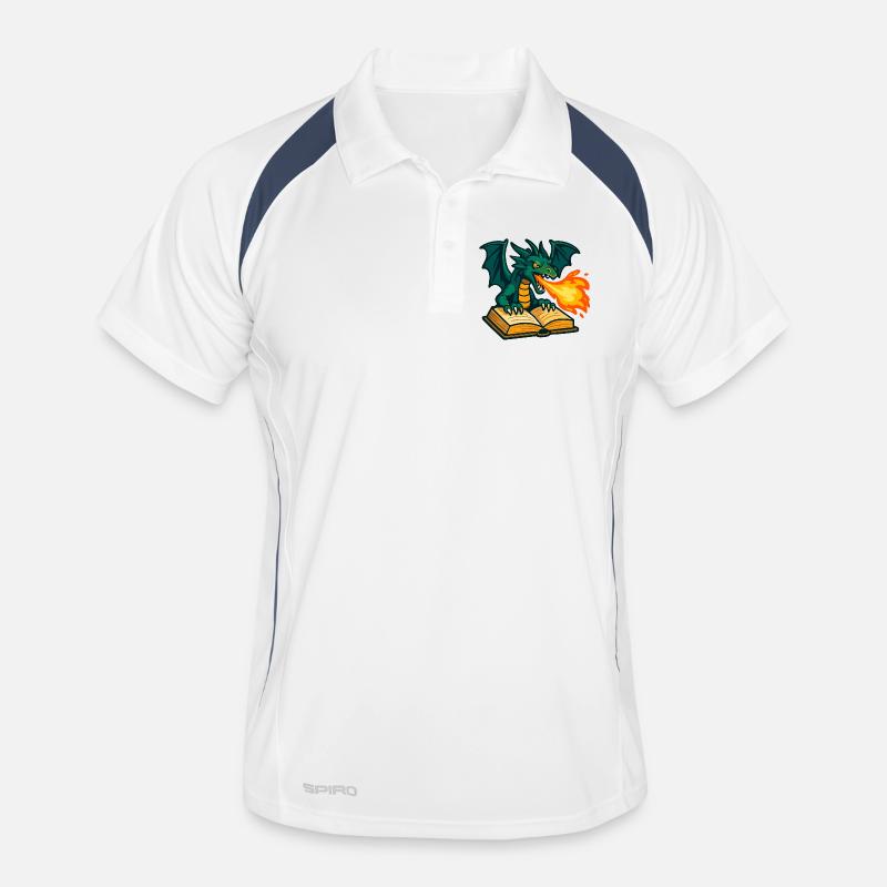 Fire Dragon Book Magic Men's Polo breathable