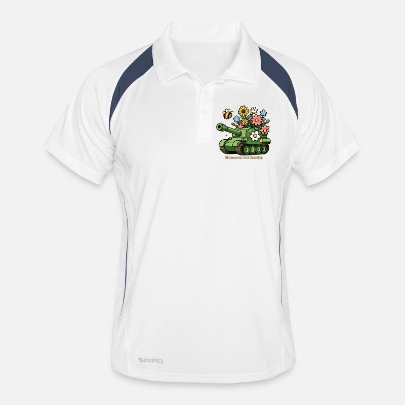 Blossoms Not Bombs Men's Polo breathable