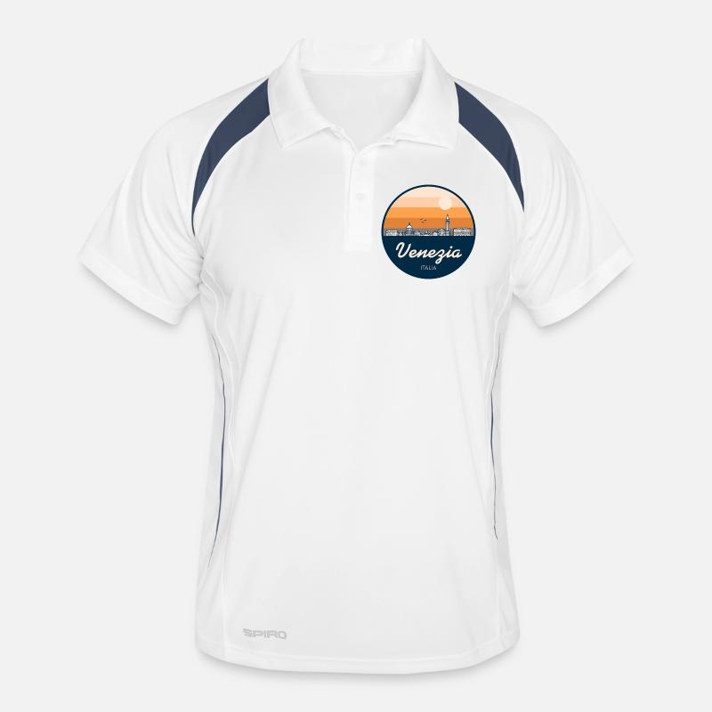 Venice Skyline Silhouette Men's Polo breathable