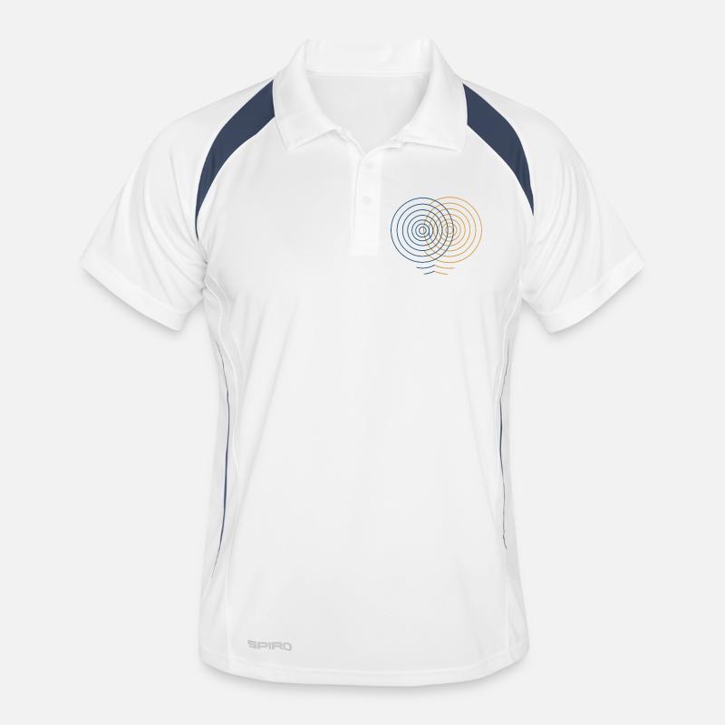 Concentric Interference – Physics Design - Men's Polo breathable - white/navy