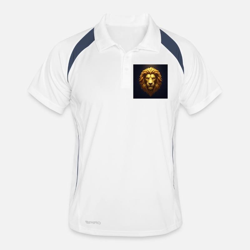 Lion d’or dans le ciel étoilé Polo respirant Homme