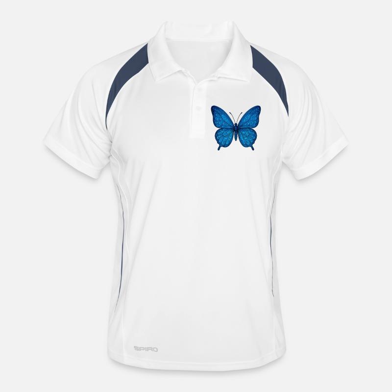Blauer Schmetterling Männer Polo atmungsaktiv