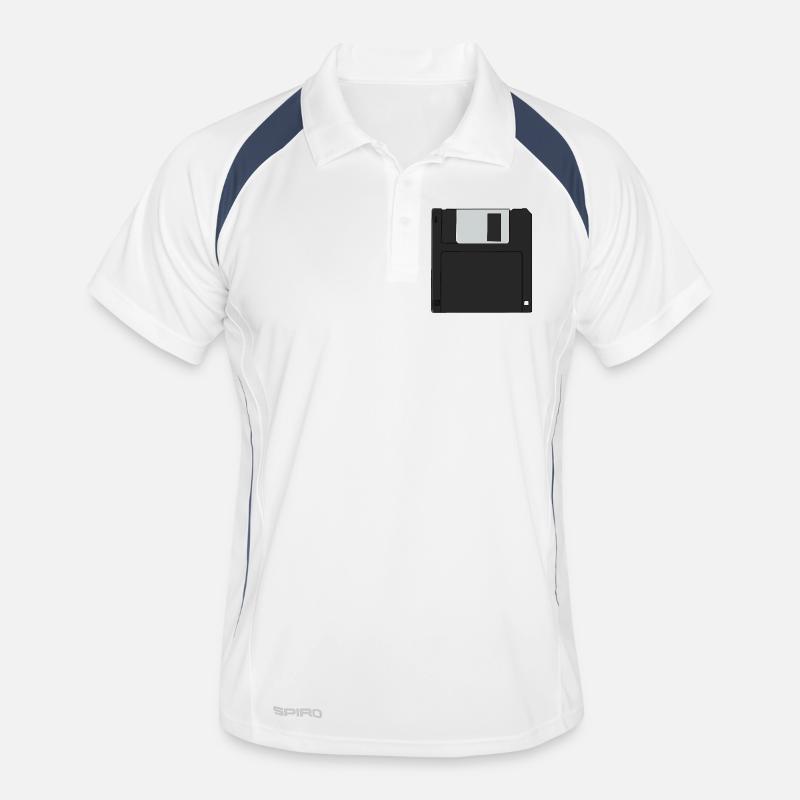 Nostalgic 3½ inch Diskette Retro Floppy Disk Men's Polo breathable