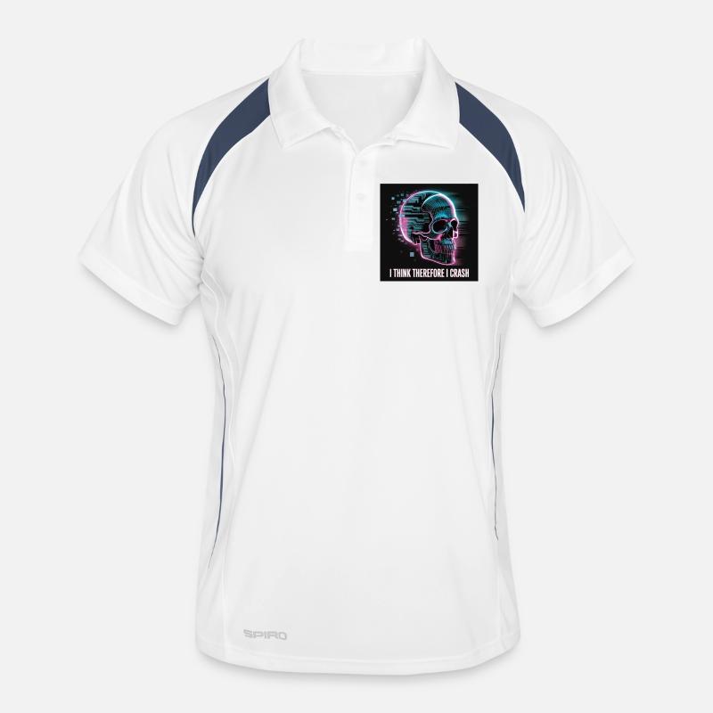 Crâne cyberpunk avec glitch numérique Polo respirant Homme