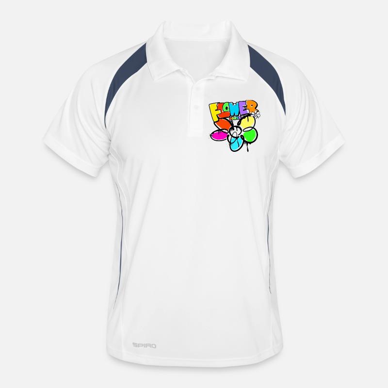 Flower Power Fleur Enfant Monde Paix Graffit Polo respirant Homme