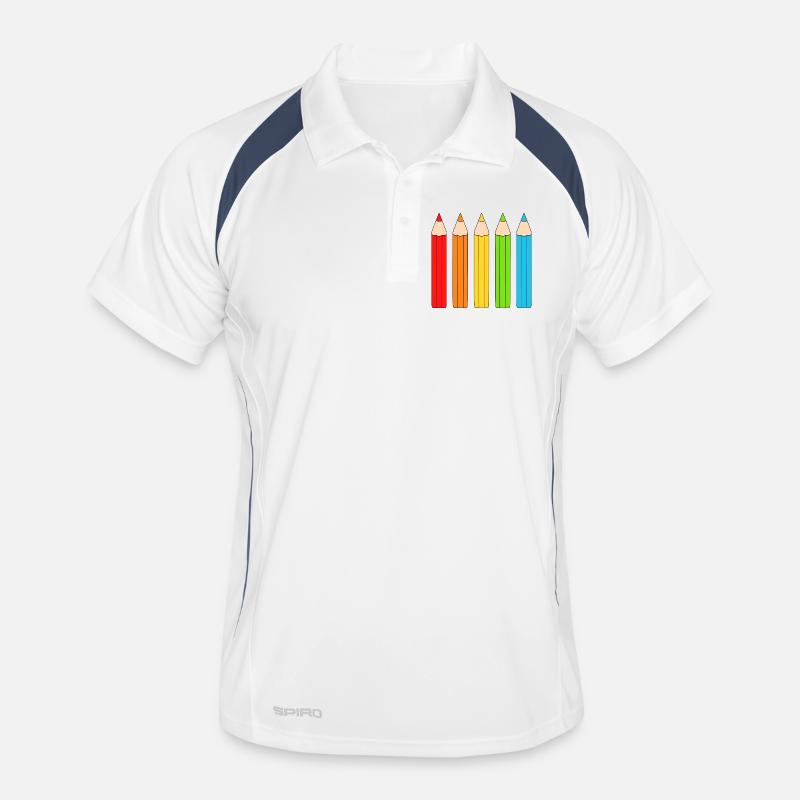 Vibrant Colour Pencil Array Design Men's Polo breathable