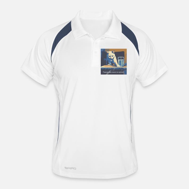 Motif de chat avec message de paix Polo respirant Homme