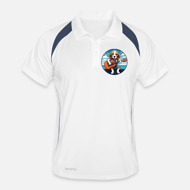 Dog lover Beagle with guitar Men's Polo breathable