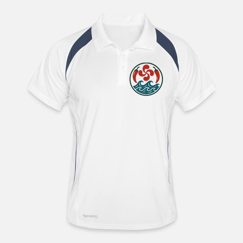 Tribal Spiral Pattern in Red and Blue Men's Polo breathable