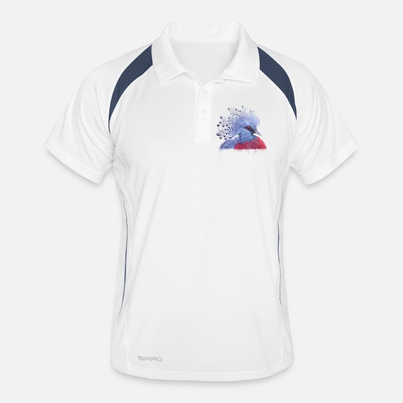 Krontaube - Männer Polo atmungsaktiv - Weiß/Navy