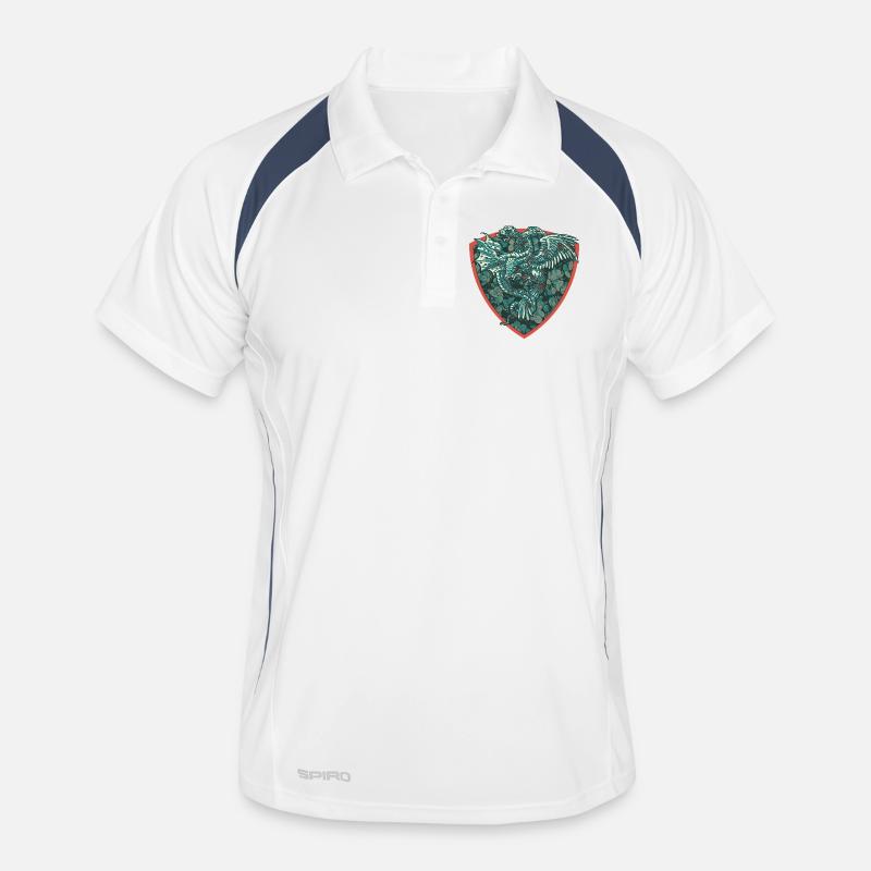 Dragon medieval en bleu sur Bouclier Polo respirant Homme