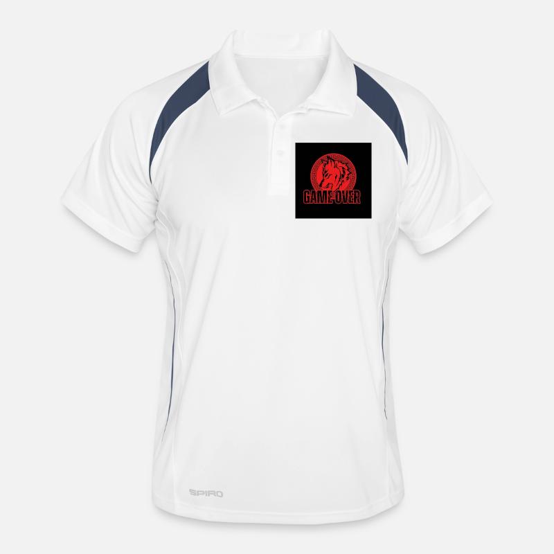 Aggressive Red Wolf "Game Over" Men's Polo breathable