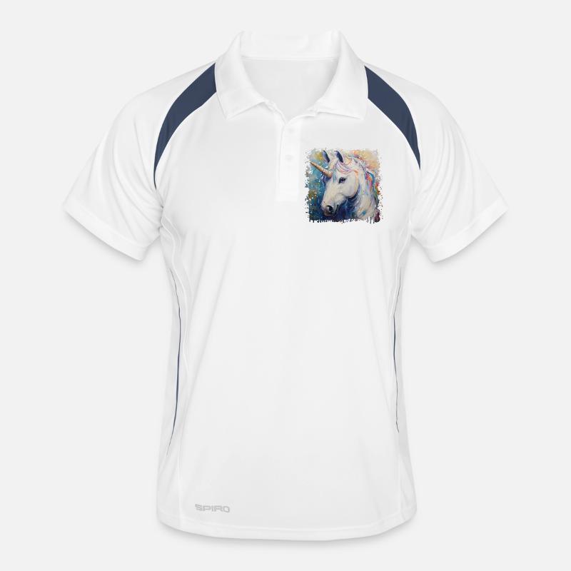 Colorful Unicorn Artwork Men's Polo breathable