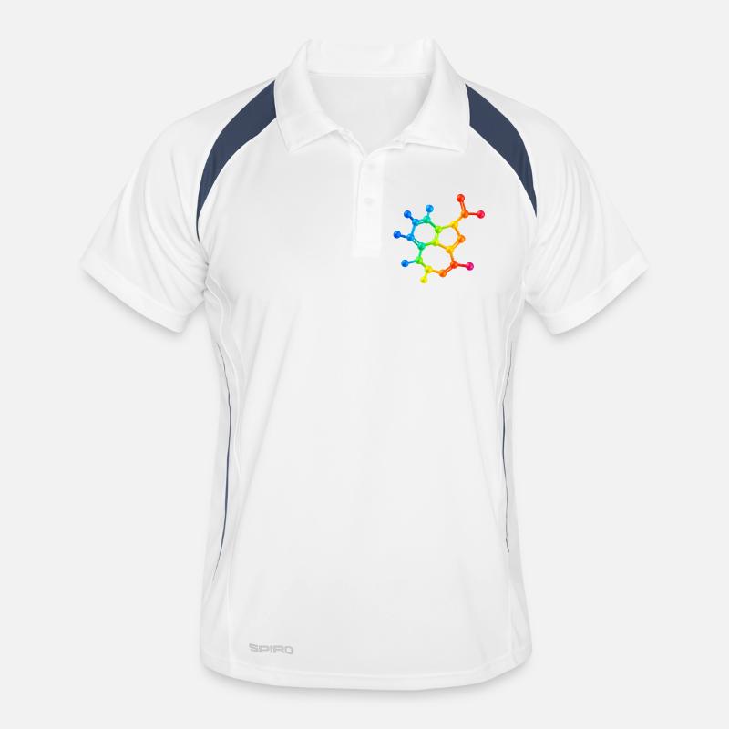 Trippy acid has visual effect - Männer Polo atmungsaktiv - Weiß/Navy