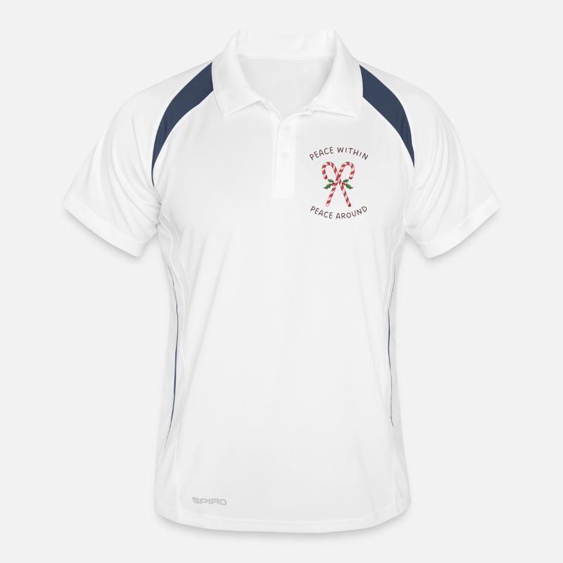 Candy Canes Mistletoe – Peace Within Around Men's Polo breathable
