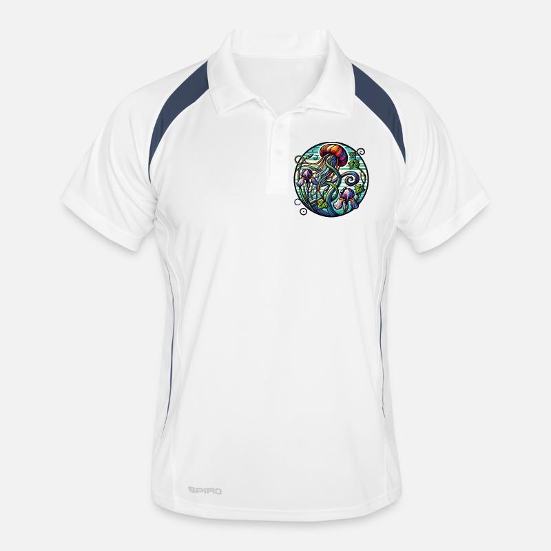Iridescent Jellyfish Garden Men's Polo breathable