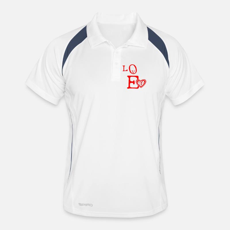 Liebesherz Buchstaben Emblem Männer Polo atmungsaktiv