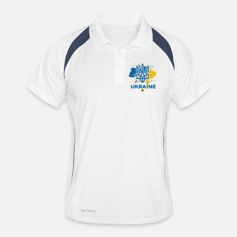 Blauer Dreizack Ukraine Emblem Männer Polo atmungsaktiv