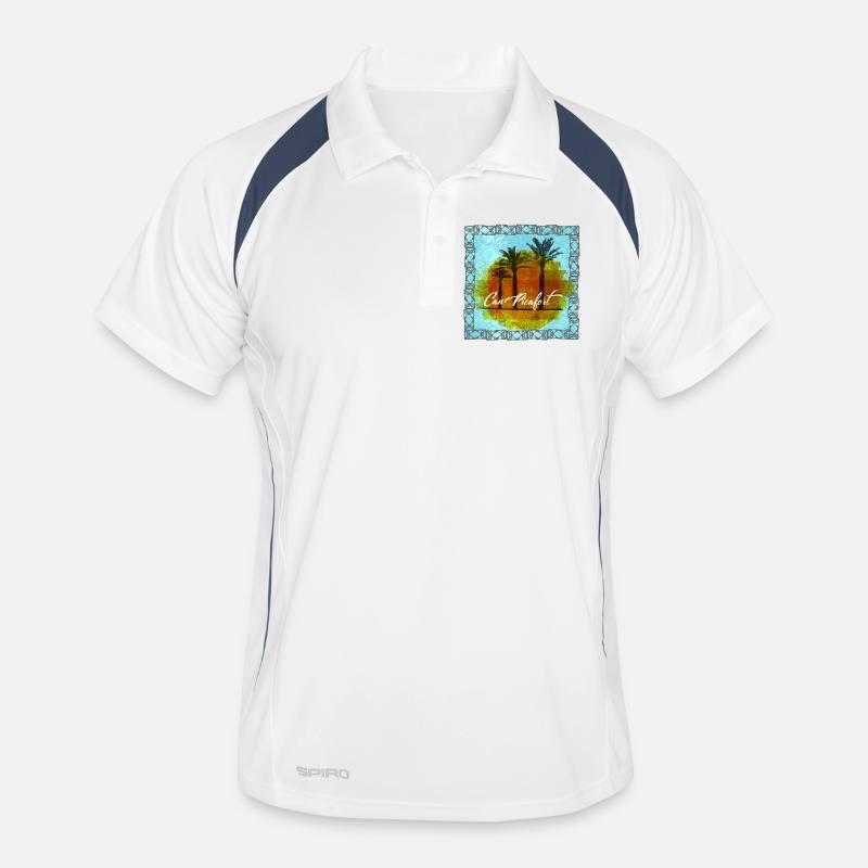 Can Picafort palmiers coucher de soleil Polo respirant Homme